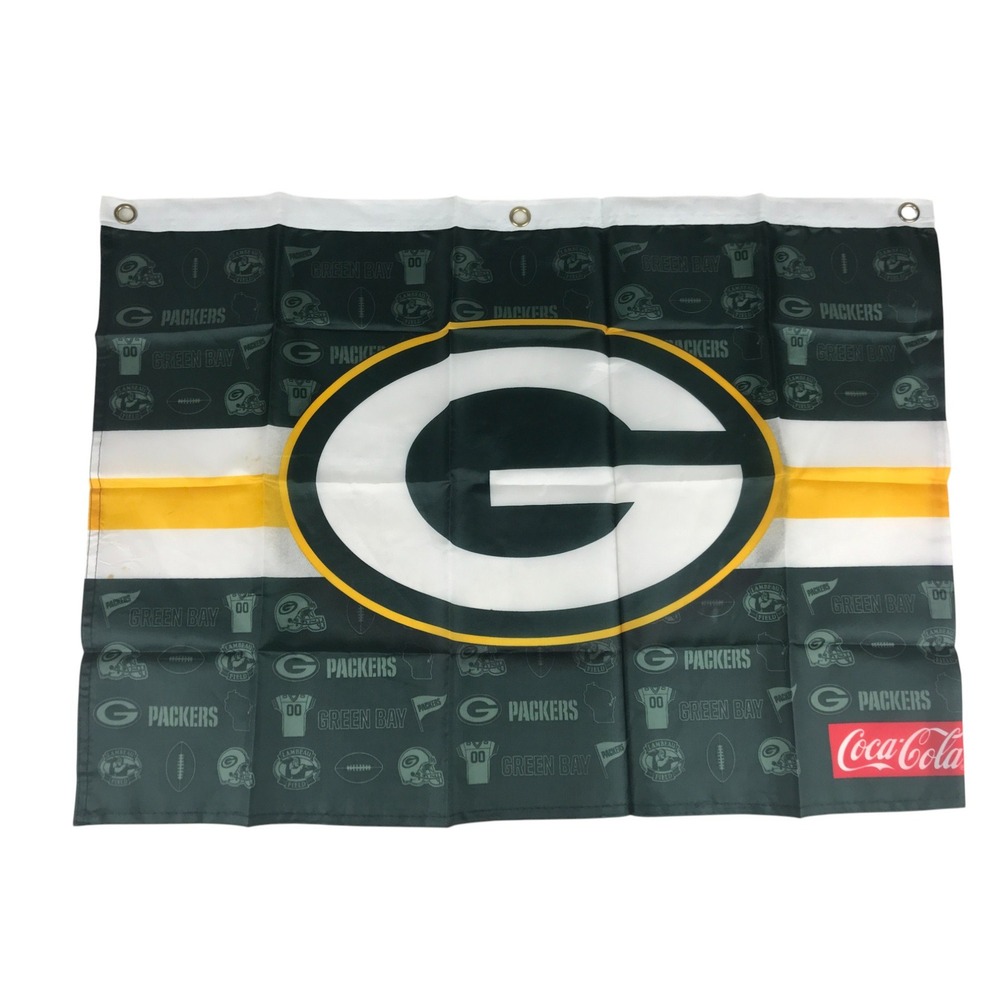 Green Bay Packers NFL Coca-Cola Tapestry Wall Decor Man Cave Banner Flag